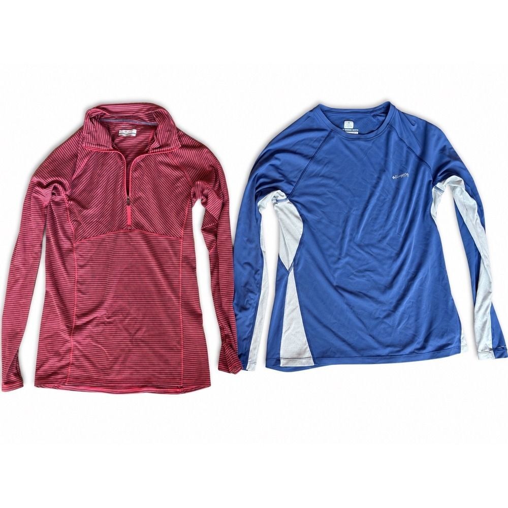 Columbia Womens Medium Long Sleeve Tops Lot 2 Omni Freeze Zero Omni Wick